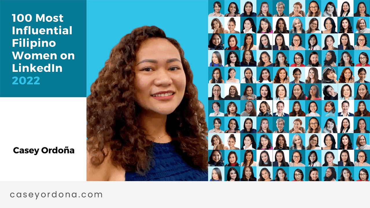 Honored to be a part of Top 100 Influential Filipino Women on LinkedIn
