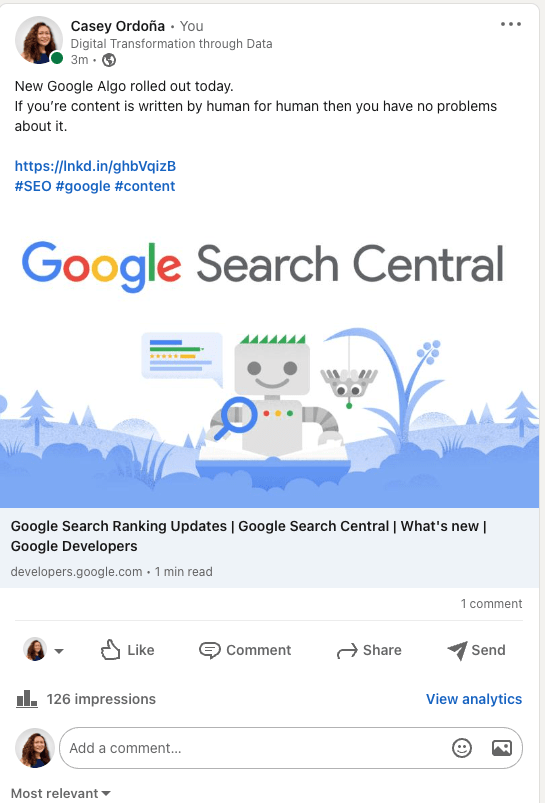 New Google Algo rolled out today